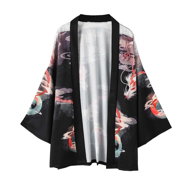 Japanese White Dragon Kimono Wakaii