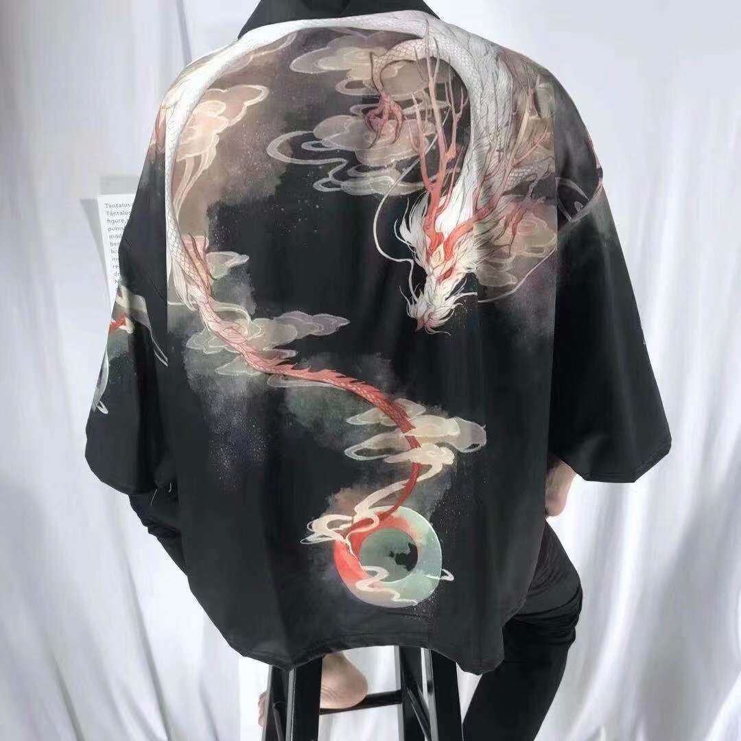 Japanese White Dragon Kimono Wakaii