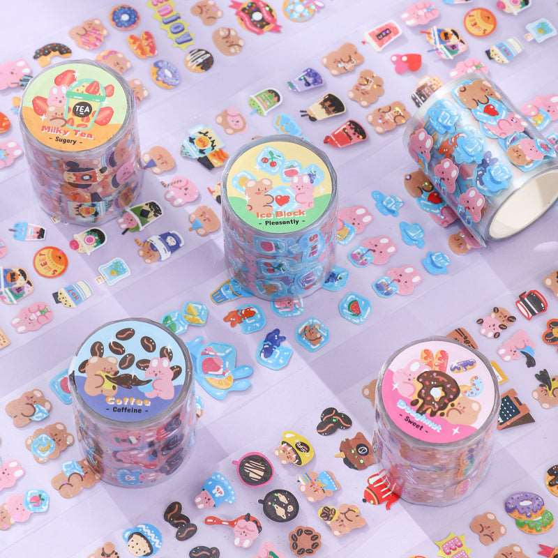 Kawaii Bear Sticker Rolls Wakaii