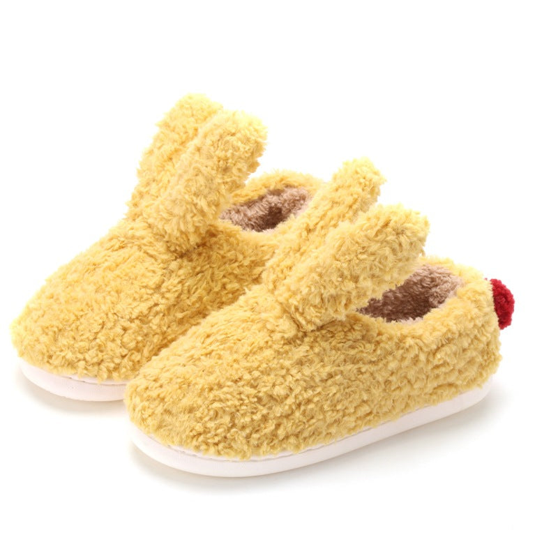 Warm And Non-slip Cute Rabbit Ears Ladies Cotton Shoes Wakaii