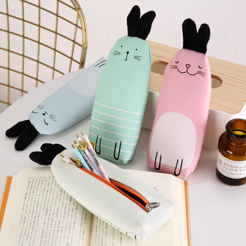 Kawaii Bunny Leather Pencil Case Wakaii
