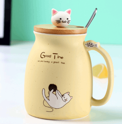 Kawaii Cat Porcelain Cups Wakaii