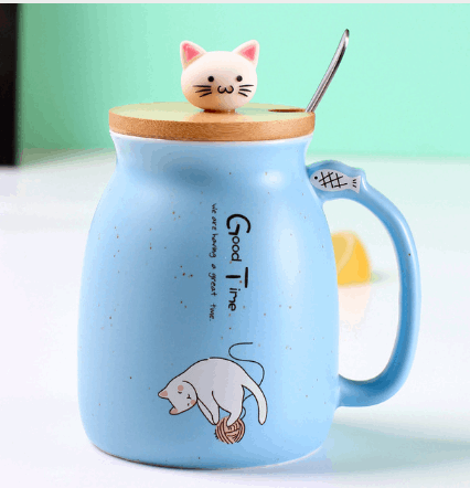 Kawaii Cat Porcelain Cups Wakaii