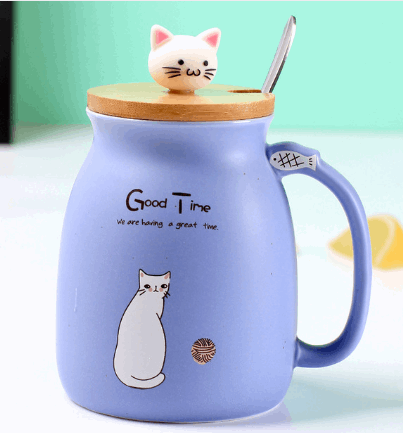 Kawaii Cat Porcelain Cups Wakaii