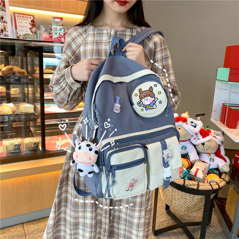Kawaii Color Pop Cow Plushie Backpack