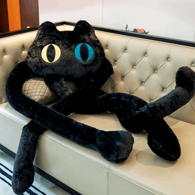 Long Legs Black Cat Doll Hug Pillow Oversized Doll Giant Plush Toy Wakaii