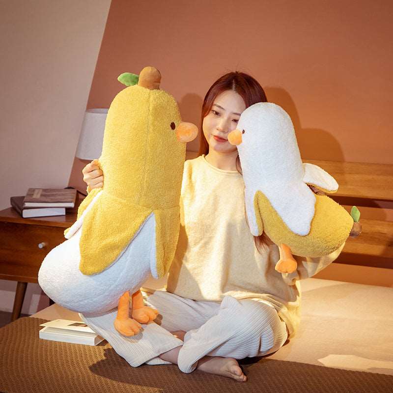 Kawaii Fluffy Banana Duck Plushies Wakaii
