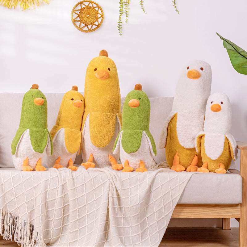 Kawaii Fluffy Banana Duck Plushies Wakaii