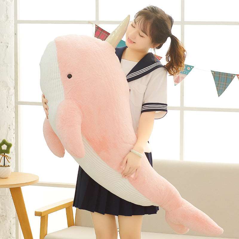 Kawaii Fluffy Giant Narwhal Plushies Wakaii