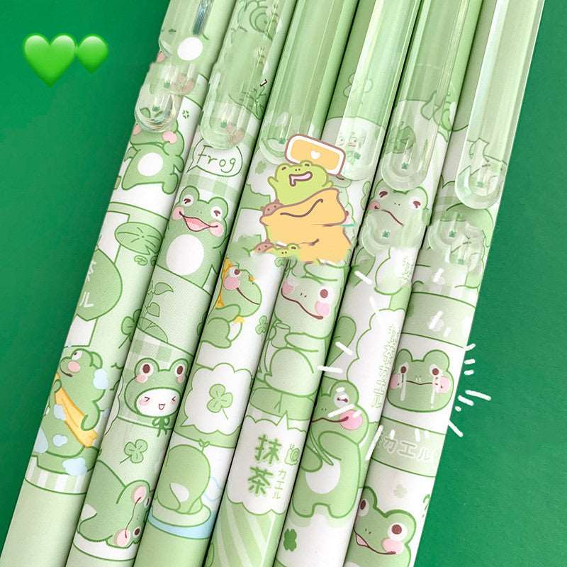 Matcha Little Frog Presses High-value Cute Gel Pen Wakaii