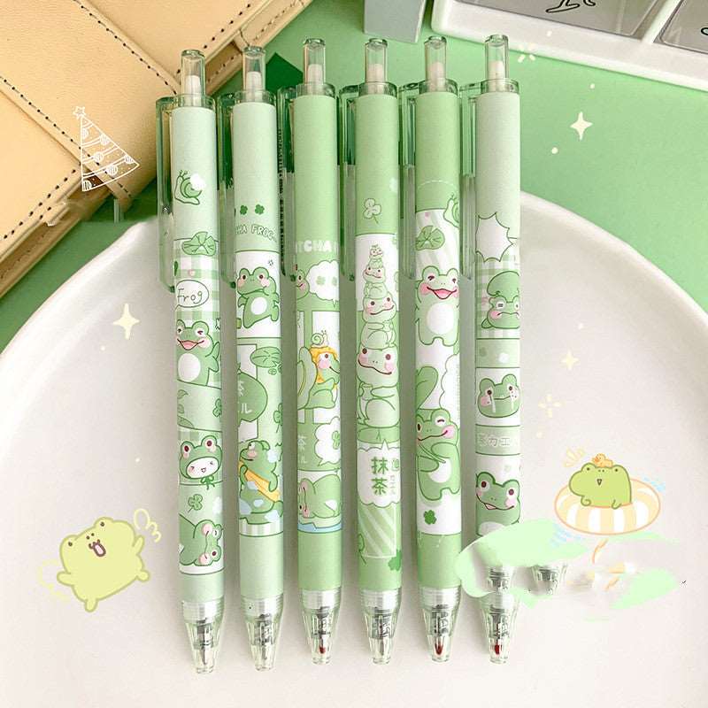 Matcha Little Frog Presses High-value Cute Gel Pen Wakaii