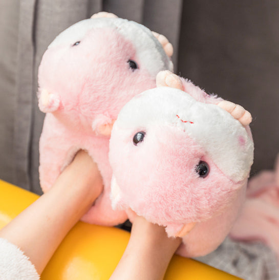 Kawaii Hamster Plush Slippers Wakaii