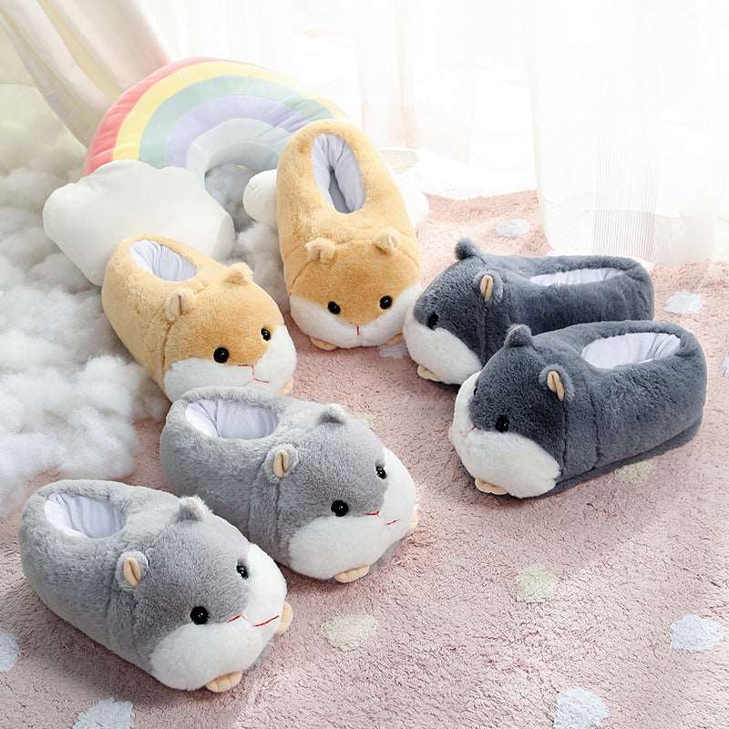 Kawaii Hamster Plush Slippers