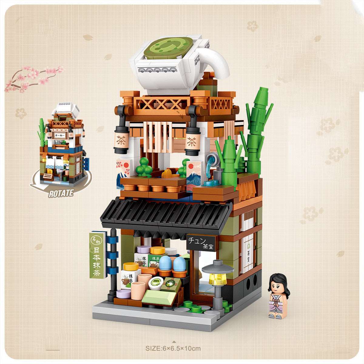 LOZ1653 Hot Spring House New Product Street View Small Particle Building Blocks Mini Children's Toy Building Block Toy Company Gift Wakaii