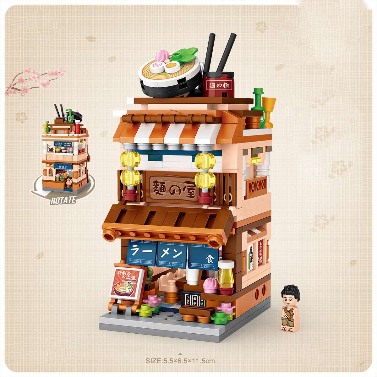 LOZ1653 Hot Spring House New Product Street View Small Particle Building Blocks Mini Children's Toy Building Block Toy Company Gift Wakaii