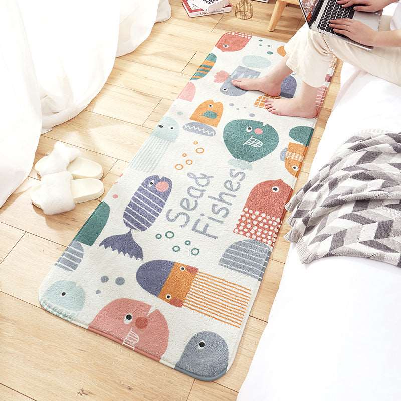 Kawaii Long Fluffy Bedroom Rugs Set 1 Wakaii