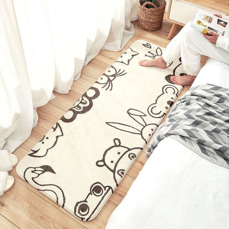 Kawaii Long Fluffy Bedroom Rugs Set 1 Wakaii