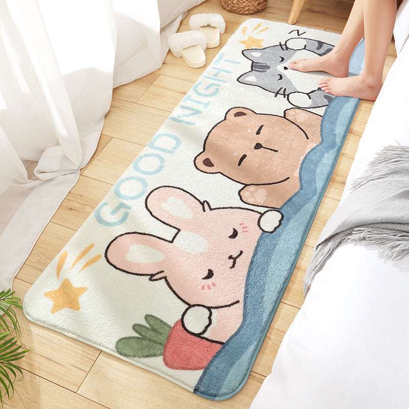 Kawaii Long Fluffy Bedroom Rugs Set 3 Wakaii