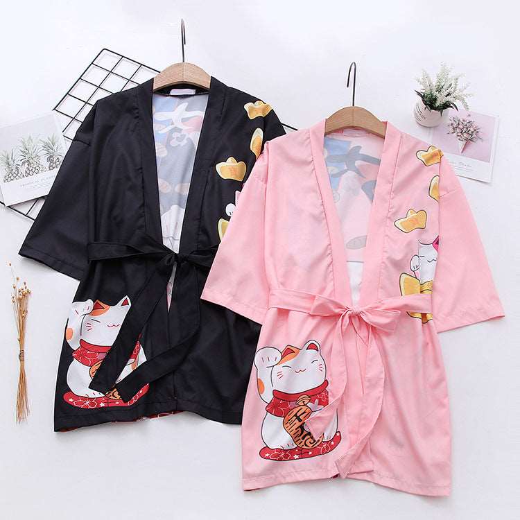 Kawaii Lucky Cat Soft Kimono