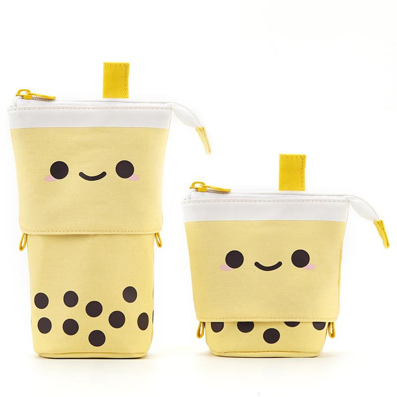 Kawaii Milk Boba Tea Pencil Cases Wakaii