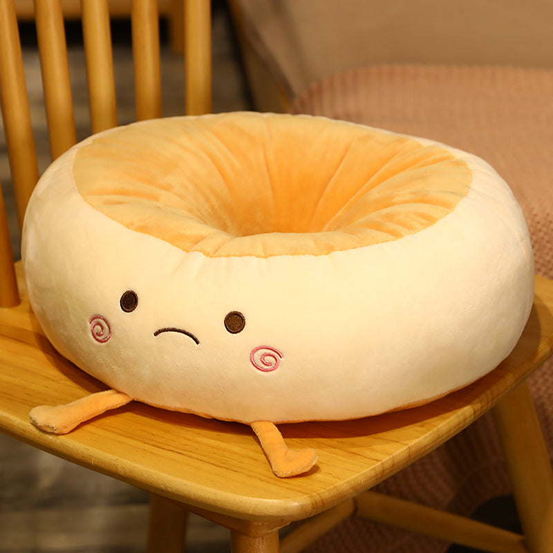 Toast Bread Futon Cushion Home Floor Chair Cushion Plush Office Tatami Pudding Butt Cushion Wakaii