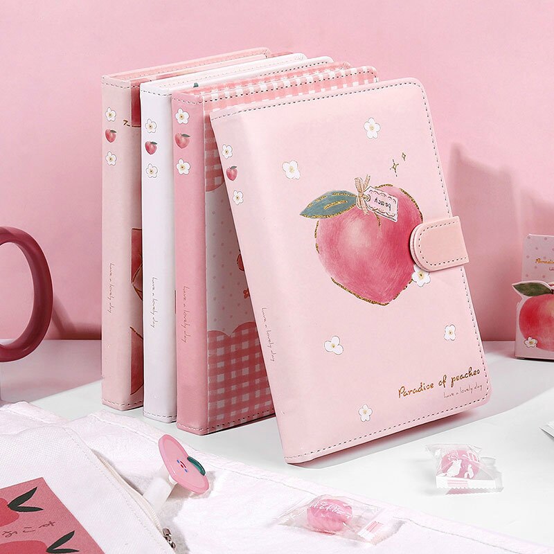 Kawaii Peach Leather Notebooks Wakaii