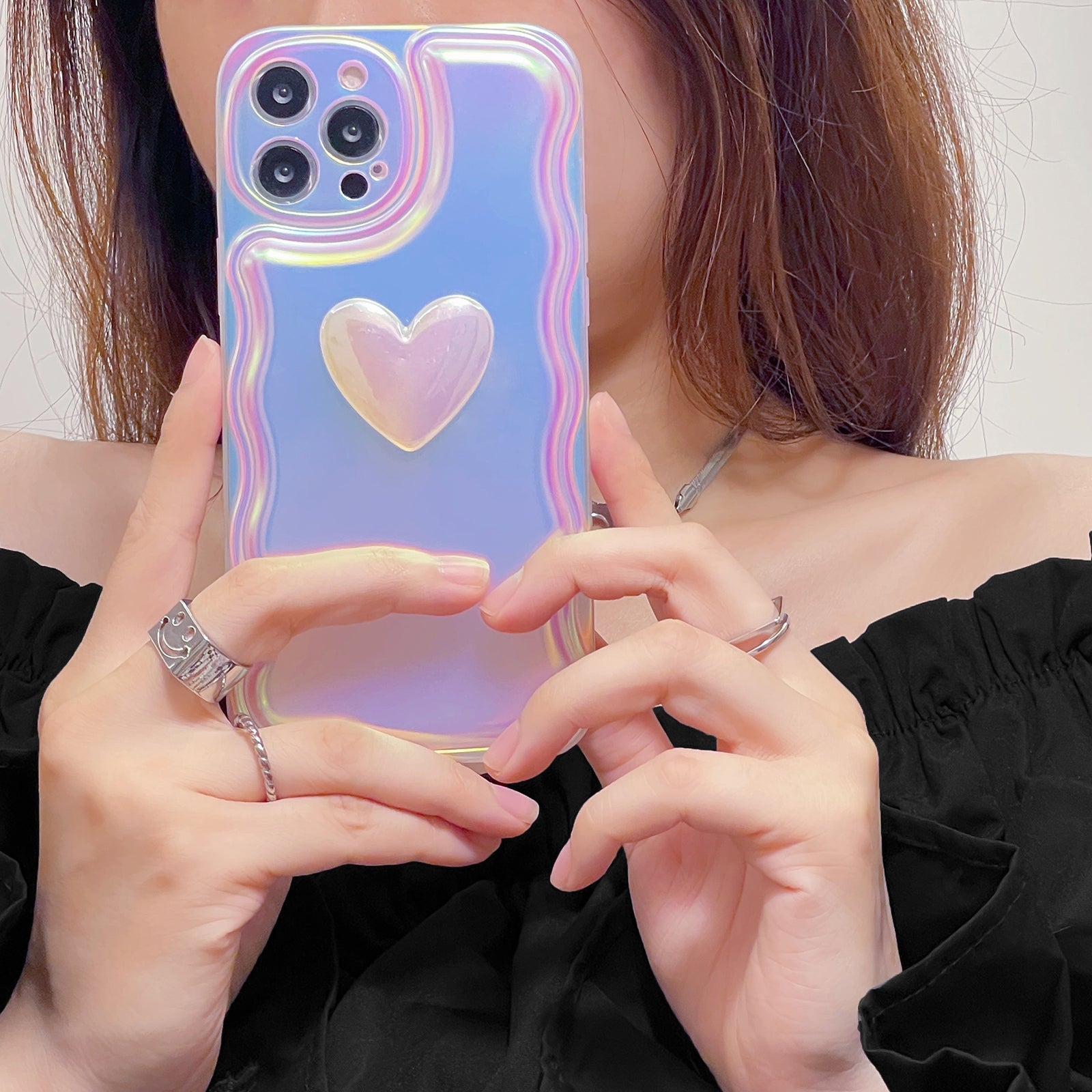Gradient Heartbeat Silicone iPhone Case