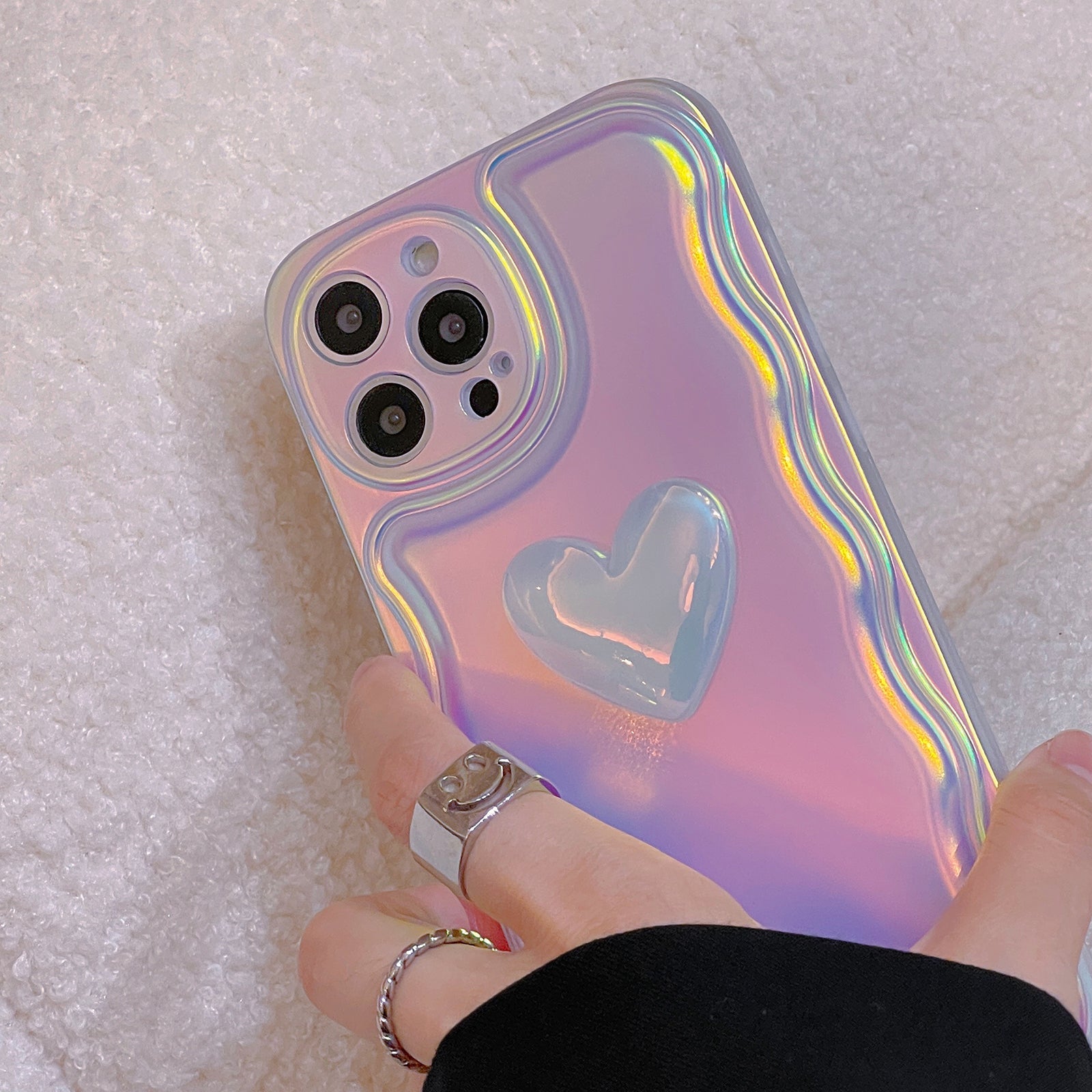 Gradient Heartbeat Silicone iPhone Case