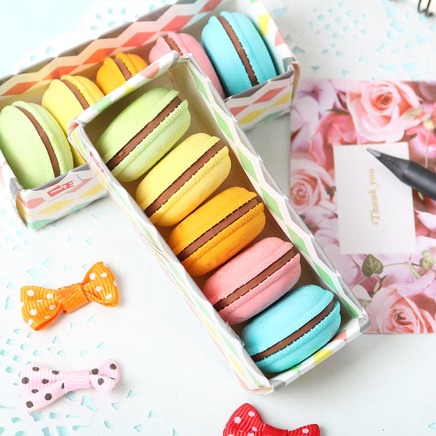 Colorful Macarons Erasers Pack
