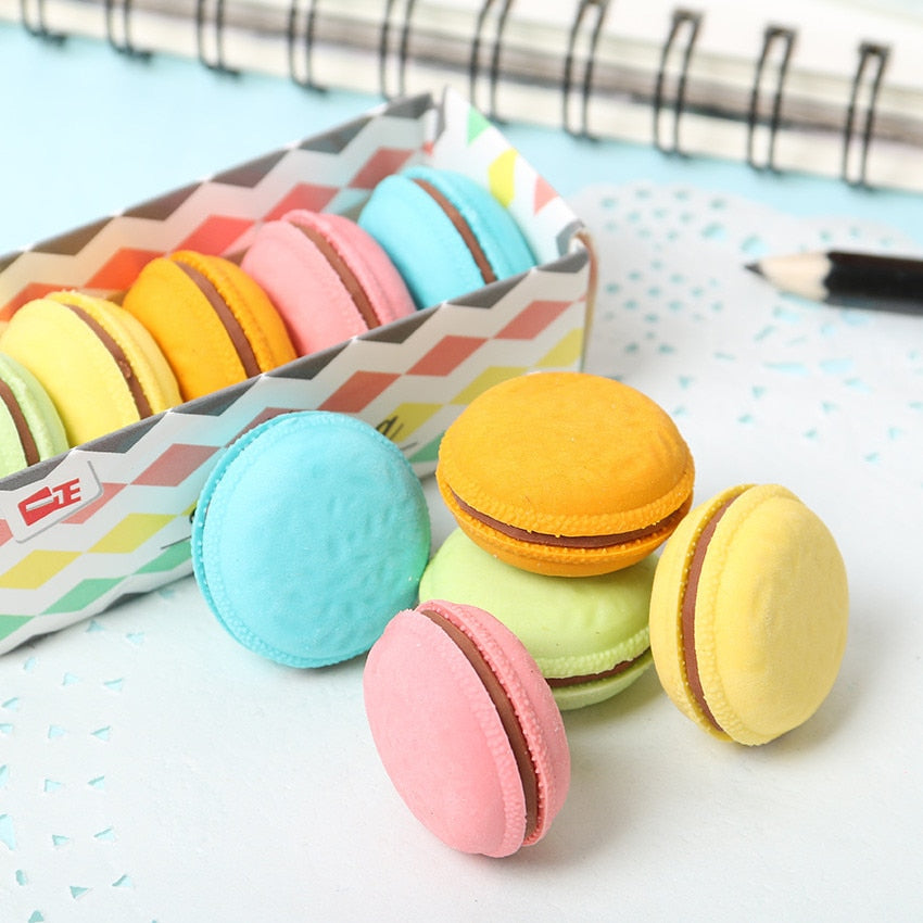 Colorful Macarons Erasers Pack