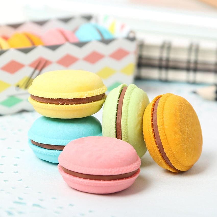 Colorful Macarons Erasers Pack