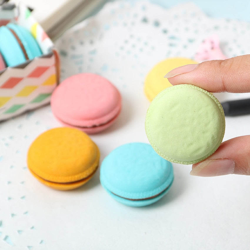 Colorful Macarons Erasers Pack