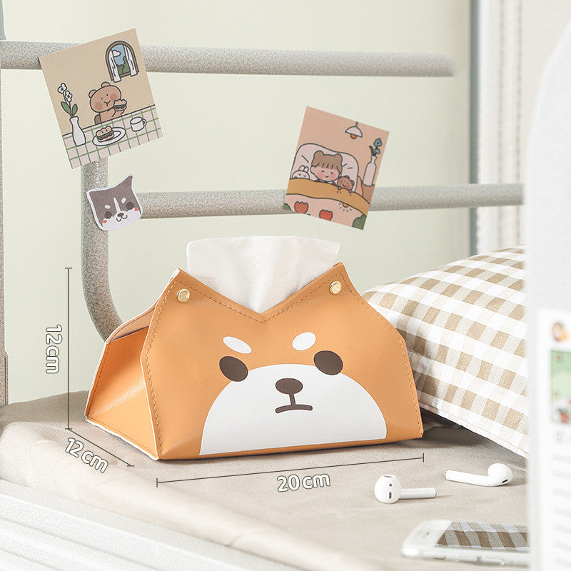 Kawaii Shiba Inu & Husky Leather Tissue Boxes