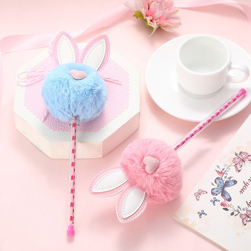 Kawaii Plush Bunny Ear Pens Wakaii