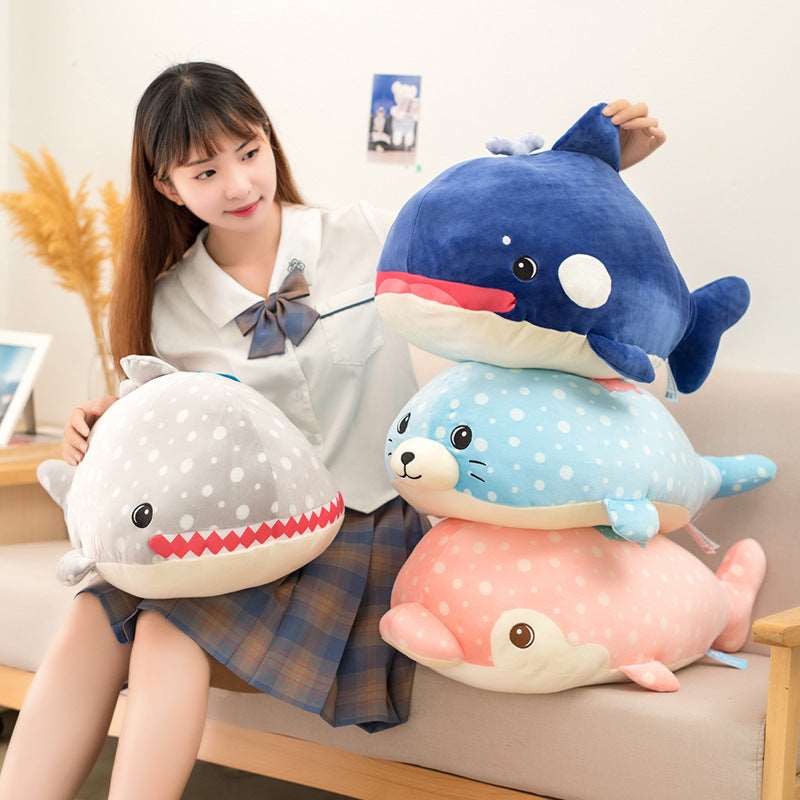 Cute Soft Whale Shark Dolphin Pillow Plush Toy Creative Marine Animal Doll Wakaii