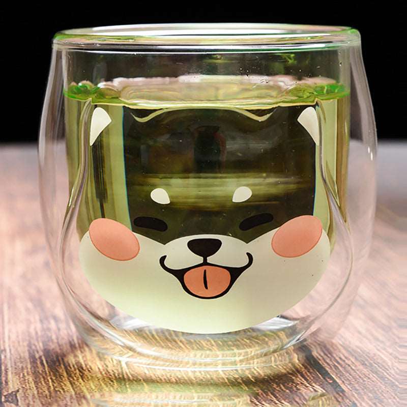 Kawaii Shiba Inu Glass Cup Wakaii