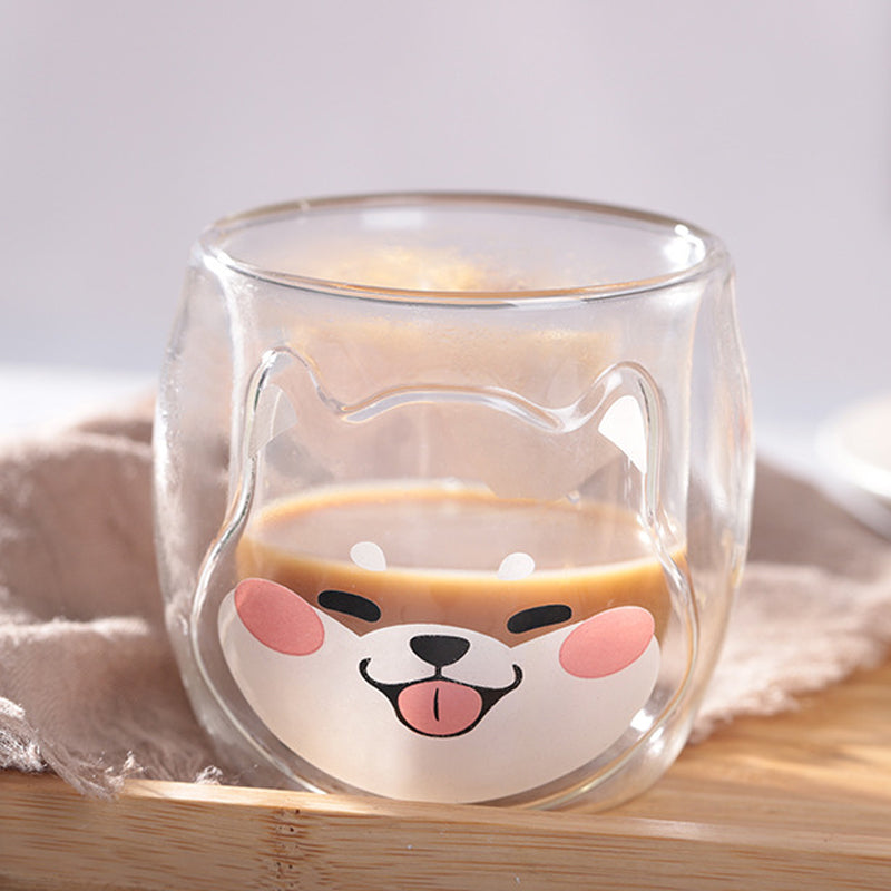 Kawaii Shiba Inu Glass Cup Wakaii