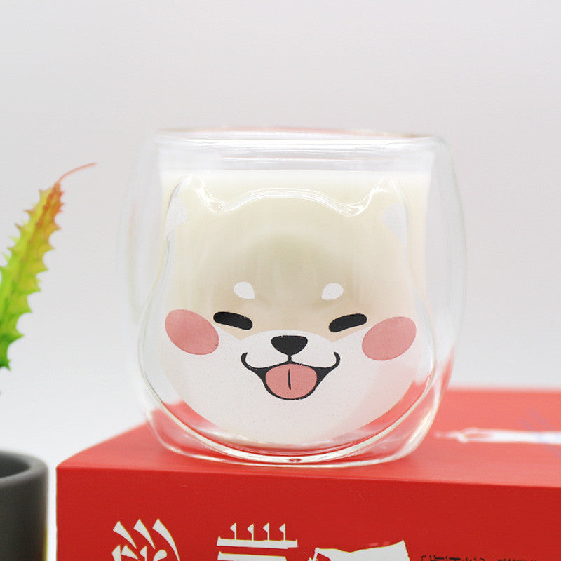 Kawaii Shiba Inu Glass Cup Wakaii