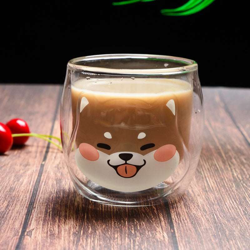Kawaii Shiba Inu Glass Cup Wakaii
