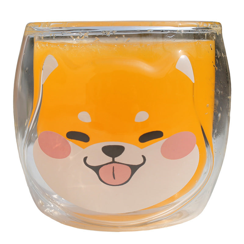 Kawaii Shiba Inu Glass Cup Wakaii
