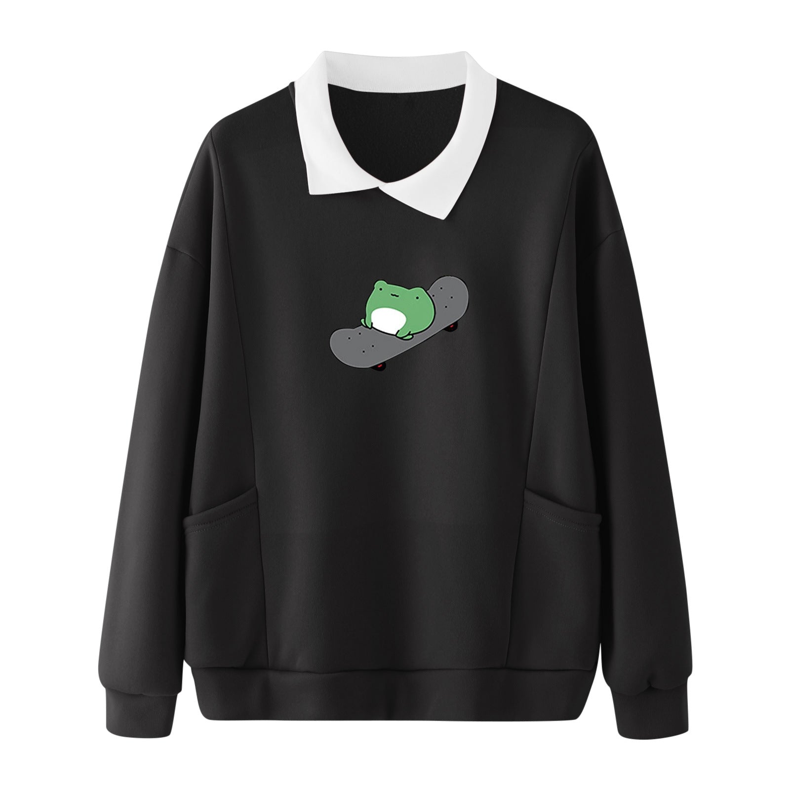 Kawaii Skateboarding Frog Sweatshirt Wakaii