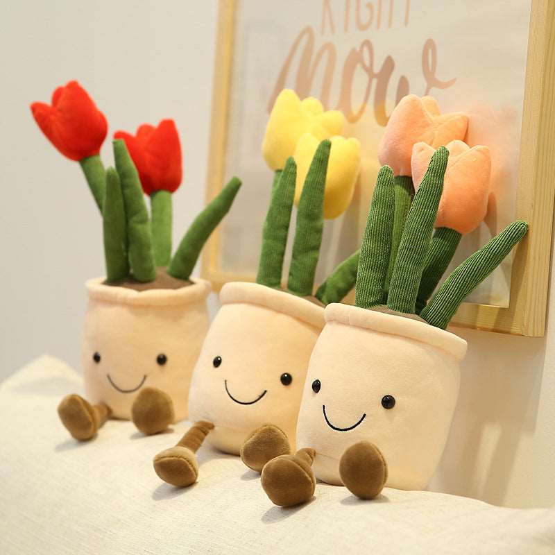 Kawaii Smiley Tulips Plushies Wakaii