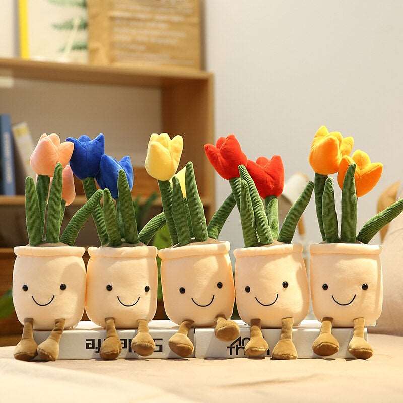 Kawaii Smiley Tulips Plushies Wakaii