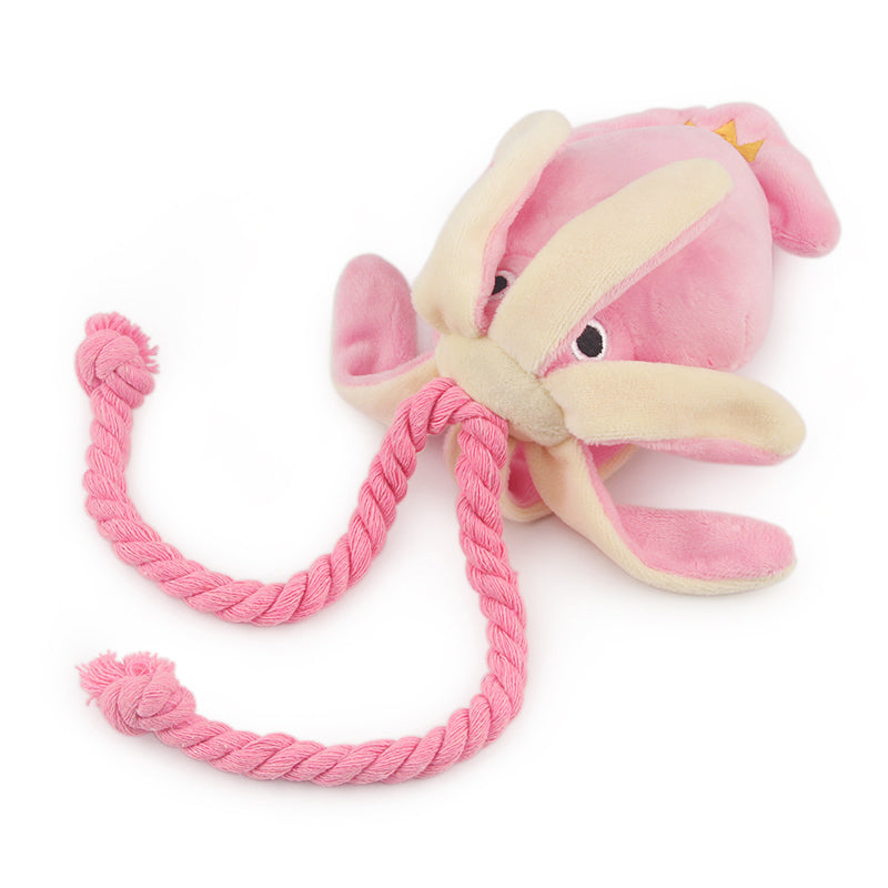 Kawaii Squeaky Pink Octopus Dog Toy Wakaii