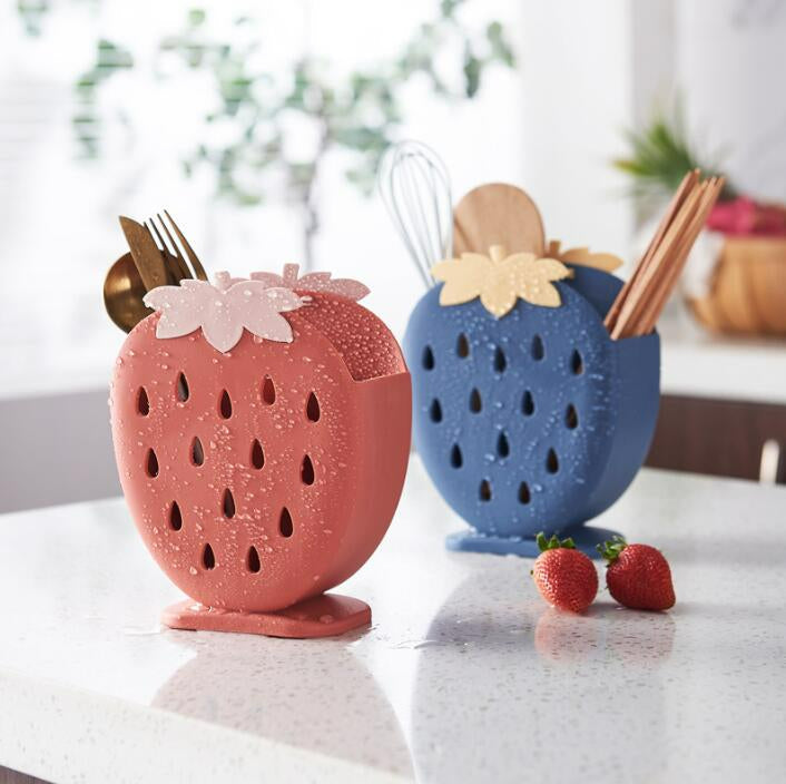 Kawaii Strawberry Cutlery Organizer Wakaii