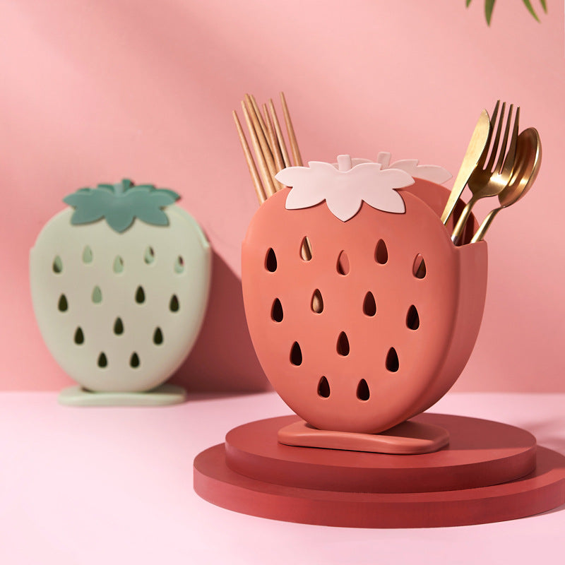 Kawaii Strawberry Cutlery Organizer Wakaii