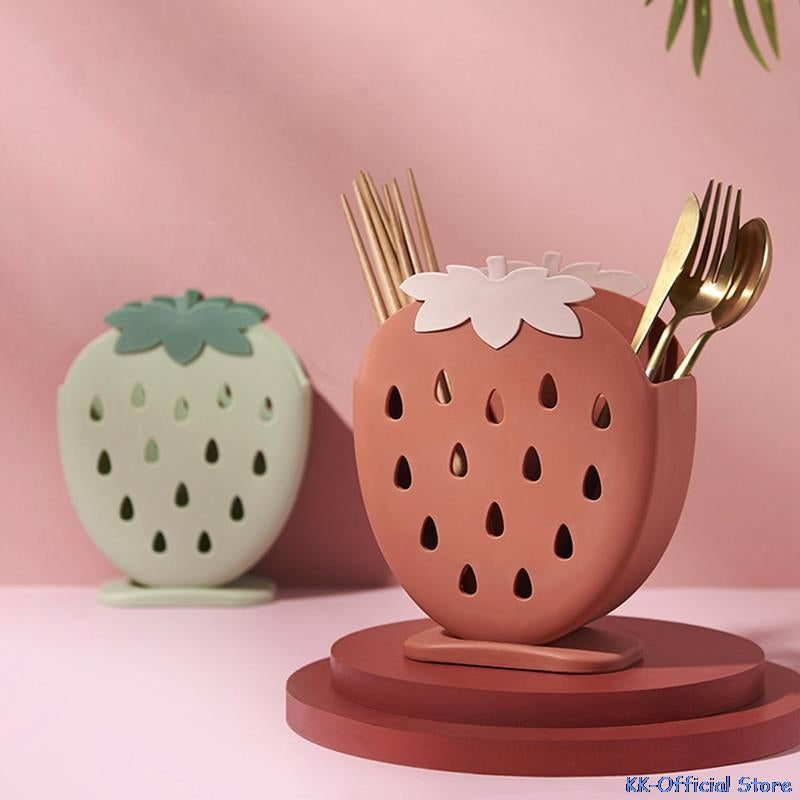 Kawaii Strawberry Cutlery Organizer Wakaii