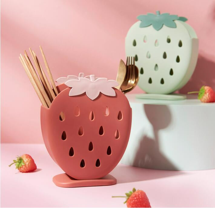 Kawaii Strawberry Cutlery Organizer Wakaii