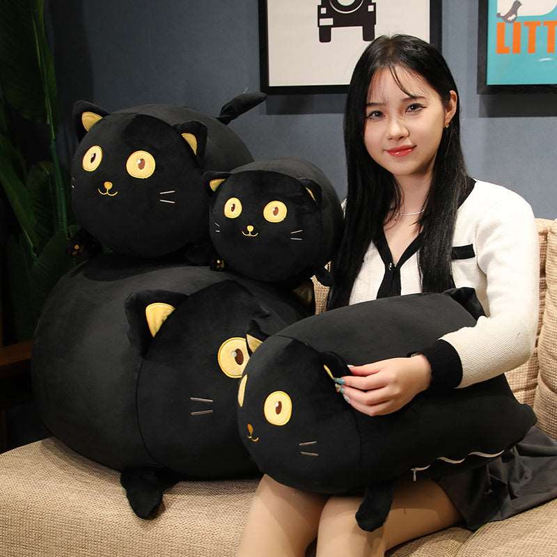 Leo the Wide-Eyed Kawaii Black Cat Plushie Wakaii