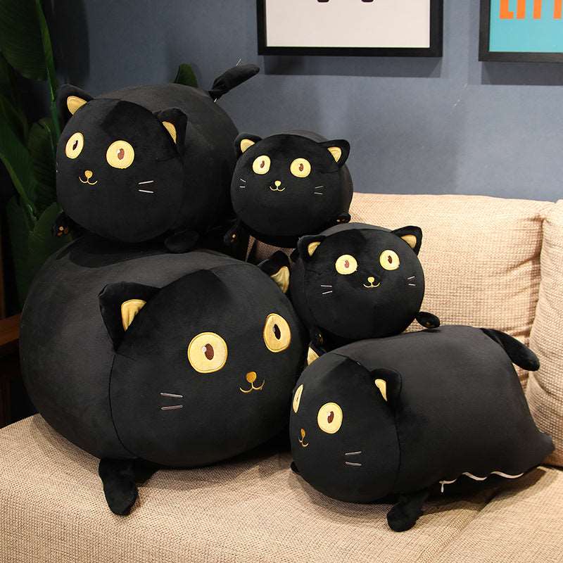 Leo the Wide-Eyed Kawaii Black Cat Plushie Wakaii